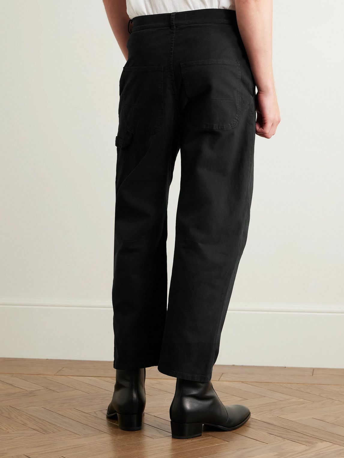 Nili Lotan - Carpenter Straight-Leg Cropped Cotton-Blend Twill Trousers - Black