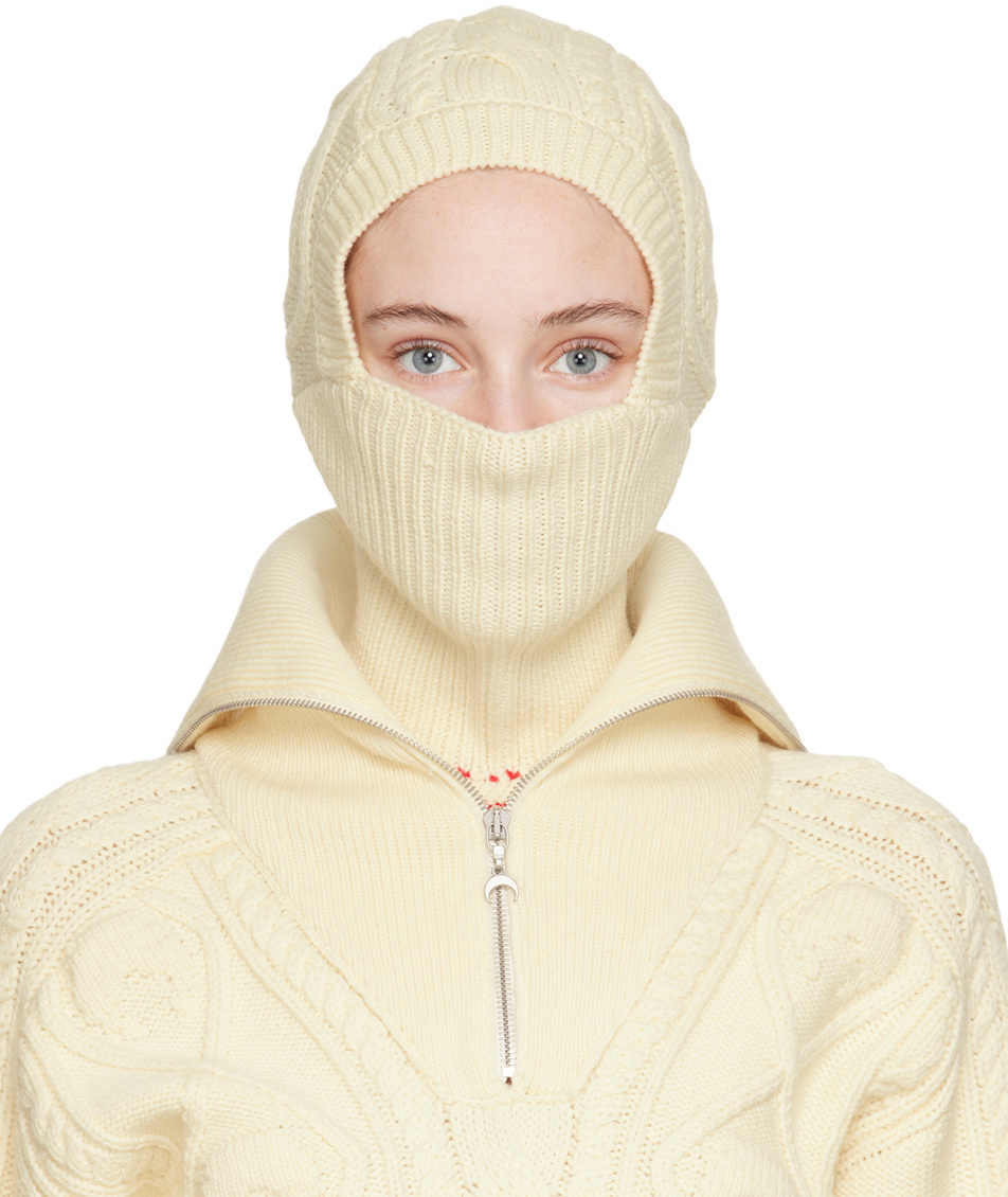 Marine Serre OffWhite Cable Balaclava Marine Serre
