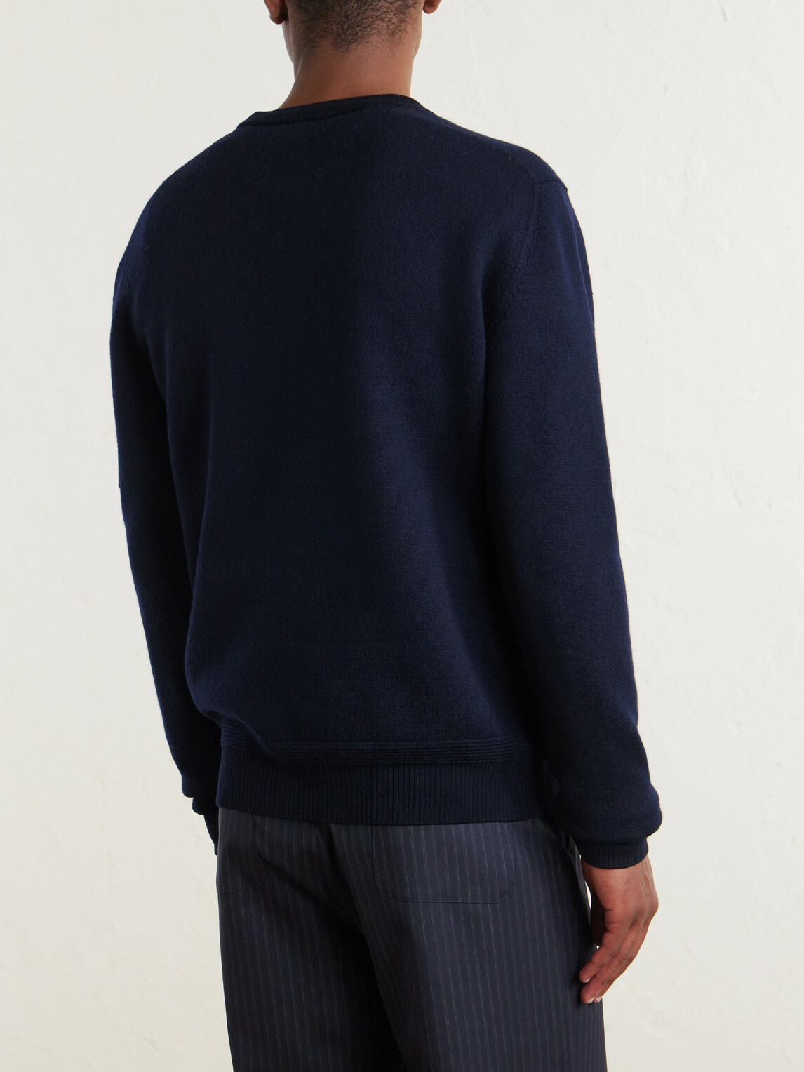 Moncler - Logo-Appliquéd Virgin Wool Sweater - Blue