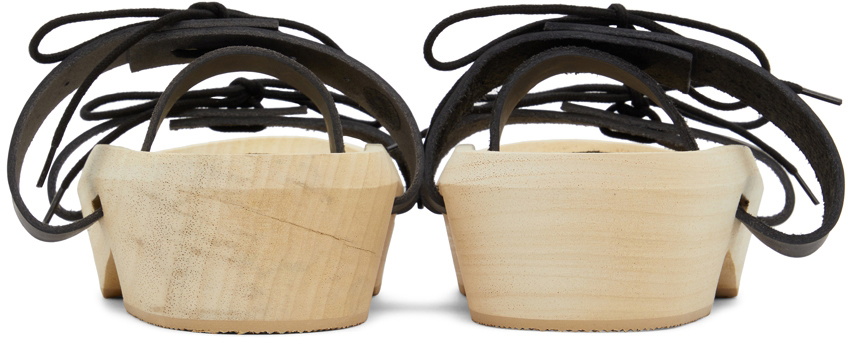 Maison Margiela Black Leather Clog Sandals
