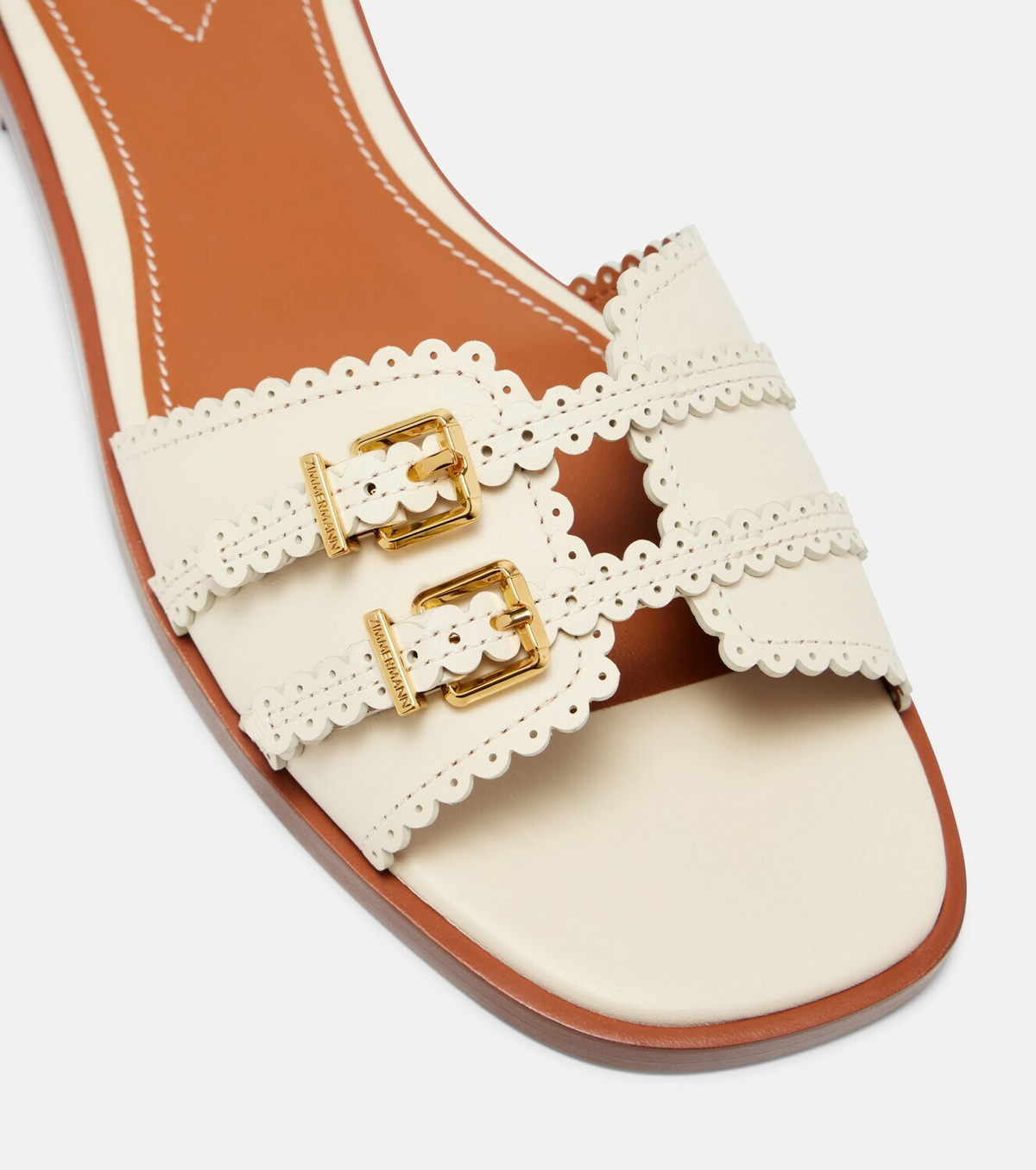 Zimmermann Goldie leather slides