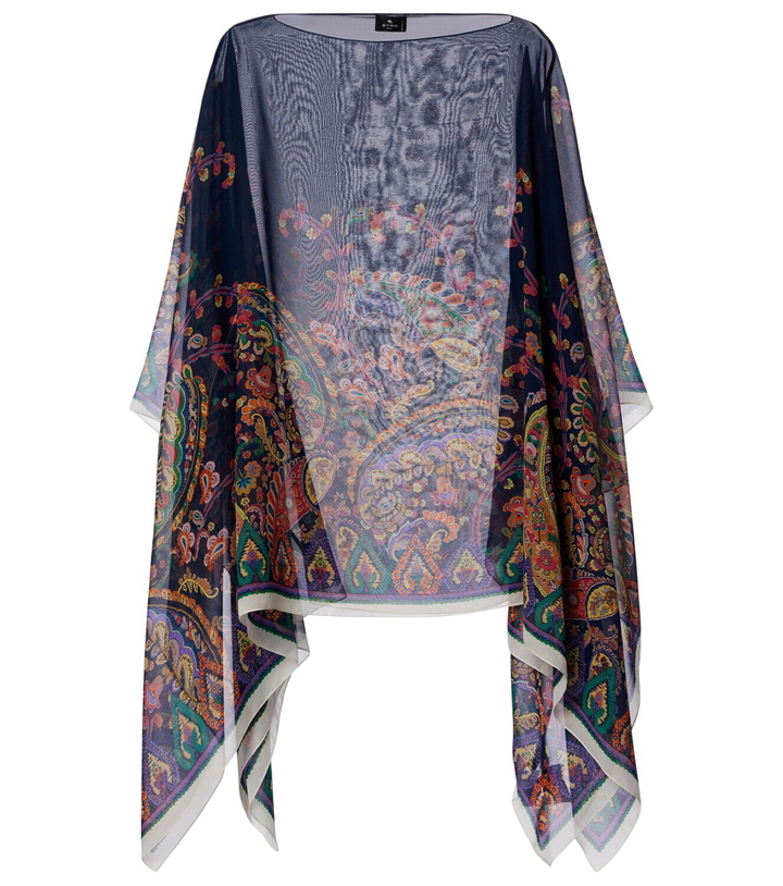 Photo: Etro Printed silk crêpe de chine poncho