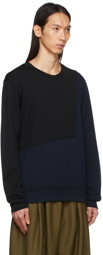 Comme des Garçons Homme Deux Black & Navy Wool Panelled Sweater