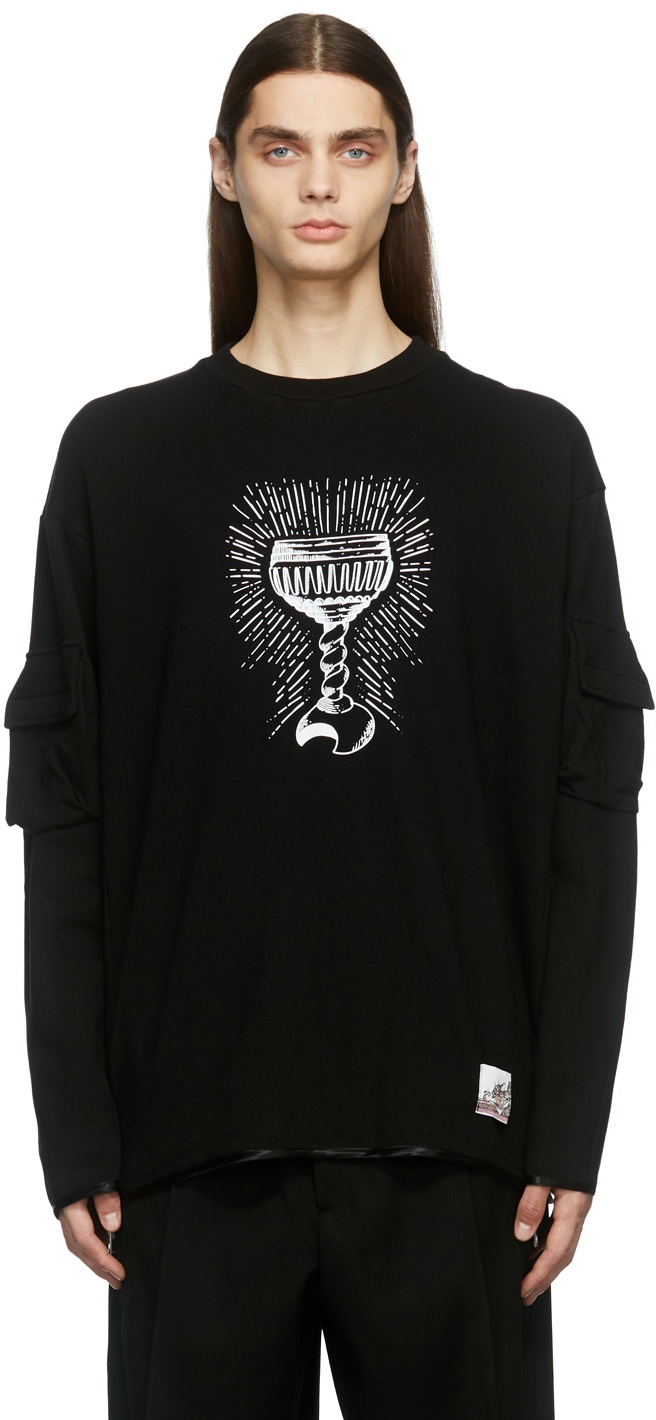 Photo: Boramy Viguier Black French Terry Print Long Sleeve T-Shirt