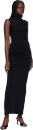 Nensi Dojaka Black Gwyneth Knitted Corset Maxi Dress