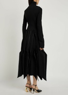A.W.A.K.E Mode Laser-cut Wool-blend Midi Dress Black