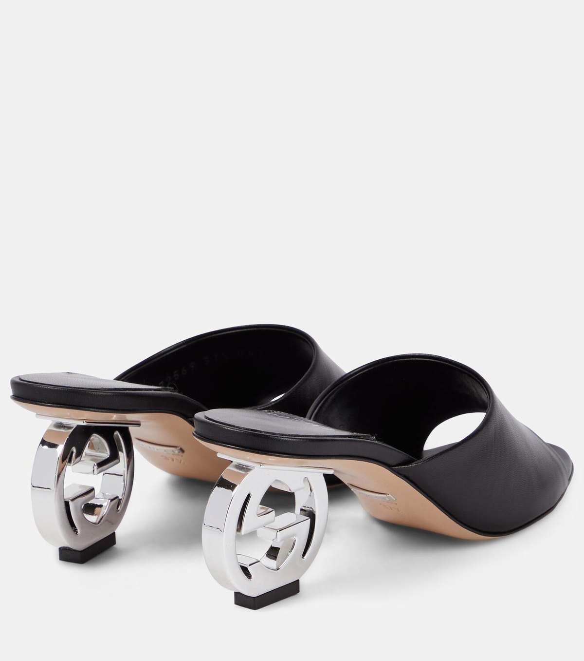 関送込【GUCCI】Interlocking G レザー ミュール Authentic Gucci Interlocking G Cut Cuir Leather Slides