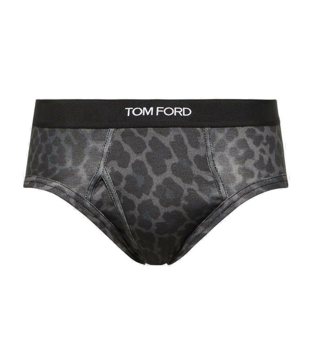 Tom Ford Leopard-print cotton-blend boxer briefs TOM FORD