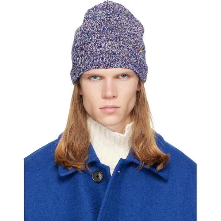Photo: Dries Van Noten Navy Floral Beanie