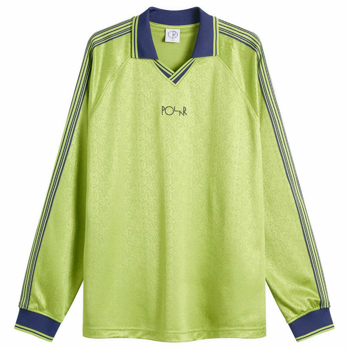 Polar Skate Co. Men's Davie Football Shirt in Peridot/Dark Blue