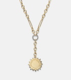 FoundRae Internal Compass Small 18kt gold pendant necklace with diamonds