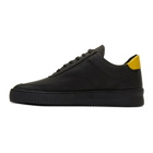 Filling Pieces Black and Yellow Low Mondo Ripple Sneakers