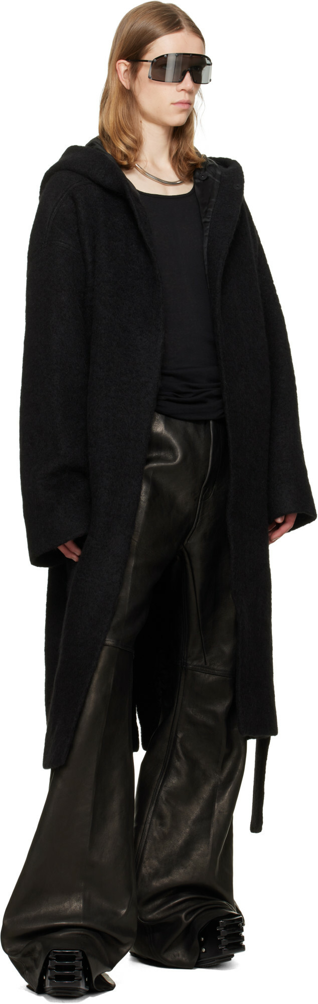Rick Owens Black Tower Bolan Bootcut Leather Pants