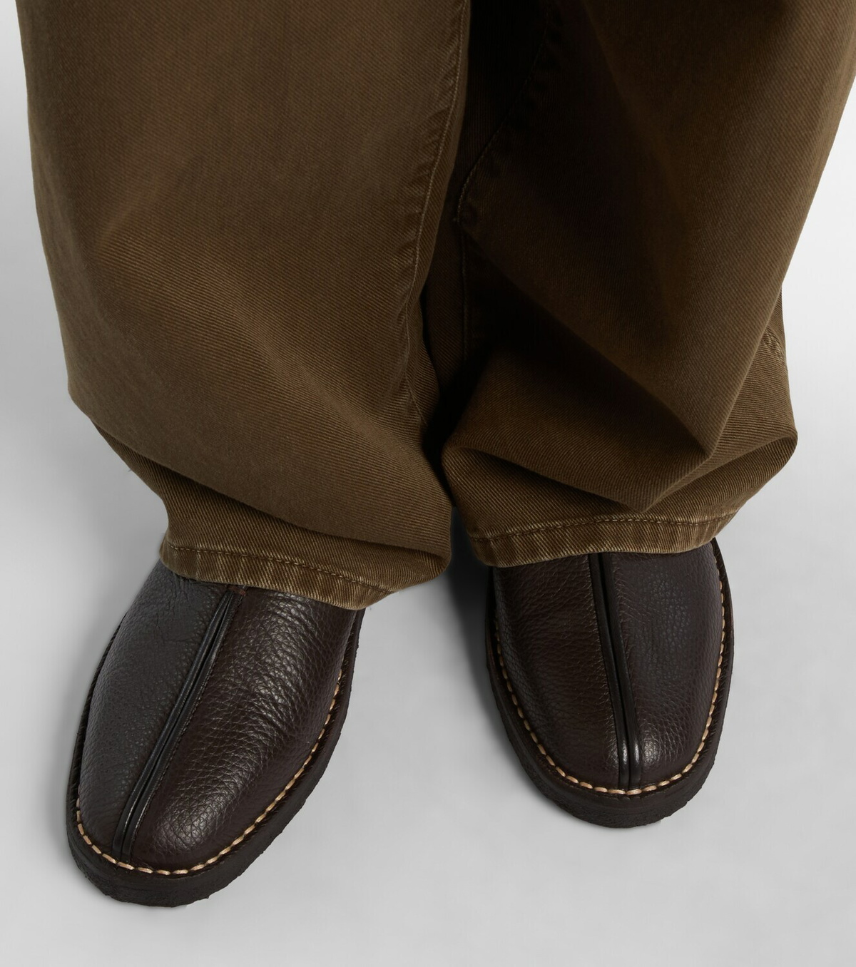 Lemaire Piped leather slip-on shoes