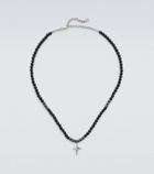 Sydney Evan Star 14kt white gold beaded necklace with diamonds