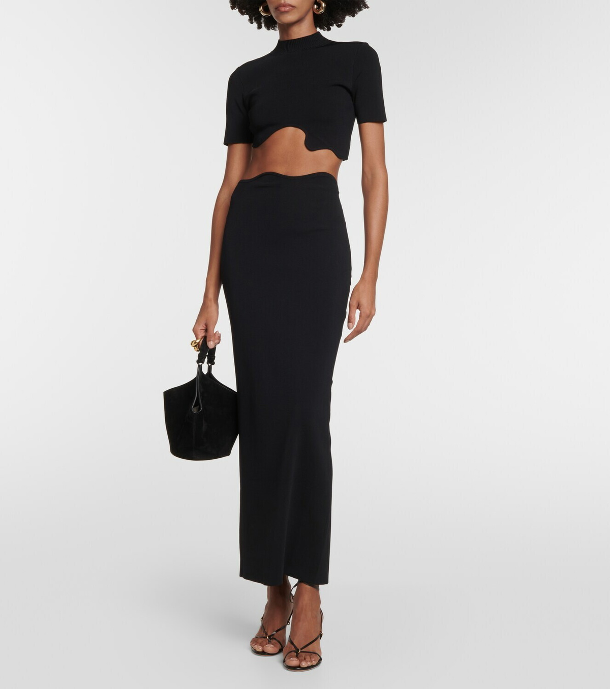 Christopher Esber Maparadita ribbed-knit maxi skirt