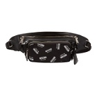 Moschino Black All Over Logo Fanny Pack