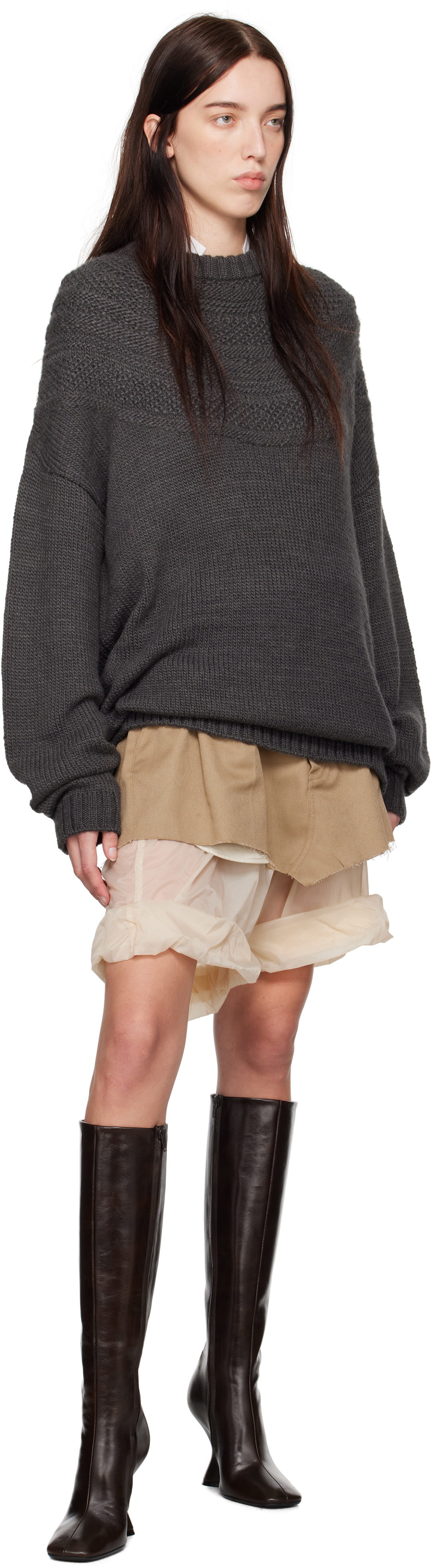 UNDERCOVER Gray Fair Isle Sweater