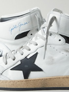 Golden Goose - Sky Star Distressed Leather High-Top Sneakers - White