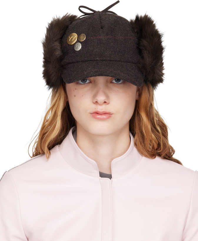 Photo: OPEN YY Brown Faux-Fur Earflap Cap