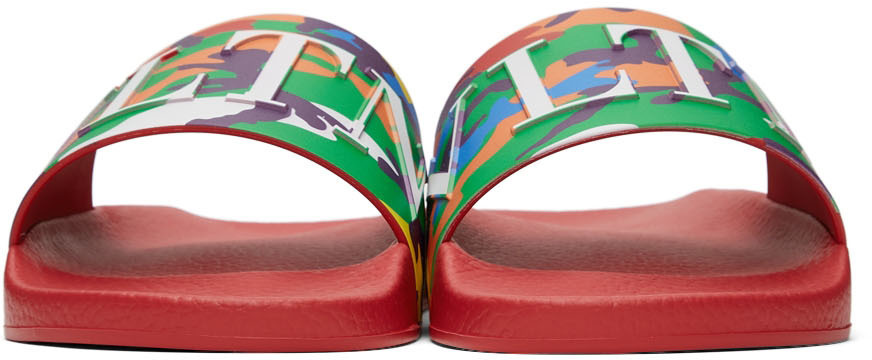 Valentino Multicolor Camouflage Slide Sandals Valentino Garavani Red & Multicolor Camo  main image 3
