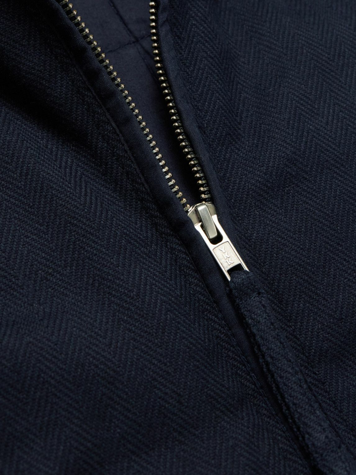 Kardo - Amardeep Embroidered Cotton-Herringbone Jacket - Blue