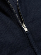 Kardo - Amardeep Embroidered Cotton-Herringbone Jacket - Blue