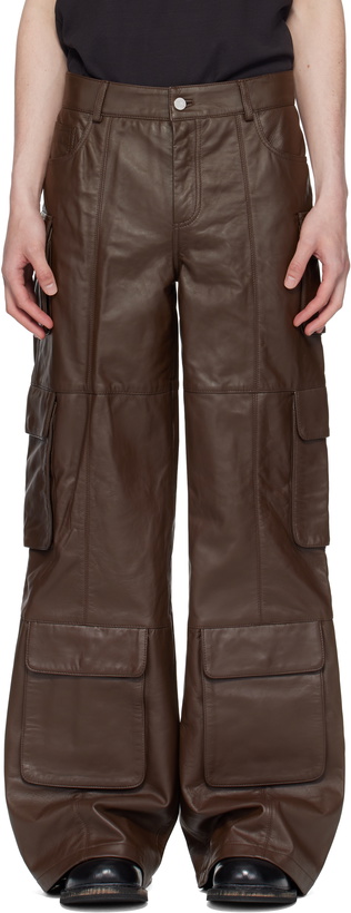 Photo: Deadwood SSENSE Exclusive Brown Prance Leather Pants