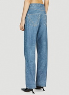 Bottega Veneta - Printed Leather Pants in Blue