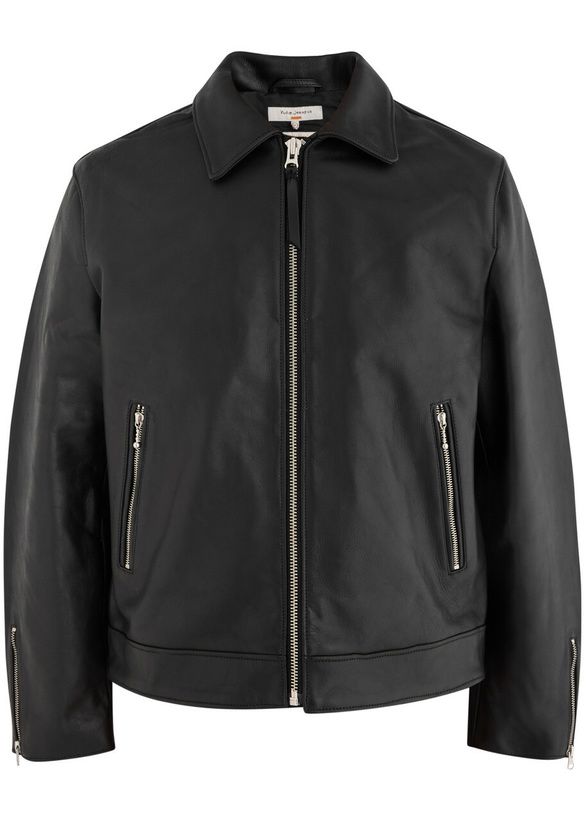 Photo: Nudie Jeans Eddy Rider Leather Jacket Black