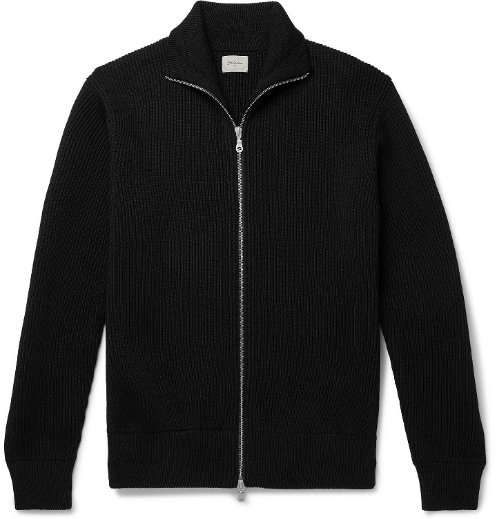 Photo: Bellerose - Ribbed Wool Zip-Up Sweater - Black