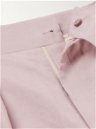Ralph Lauren Purple label - Byron Straight-Leg Pleated Silk and Linen-Blend Shorts - Pink