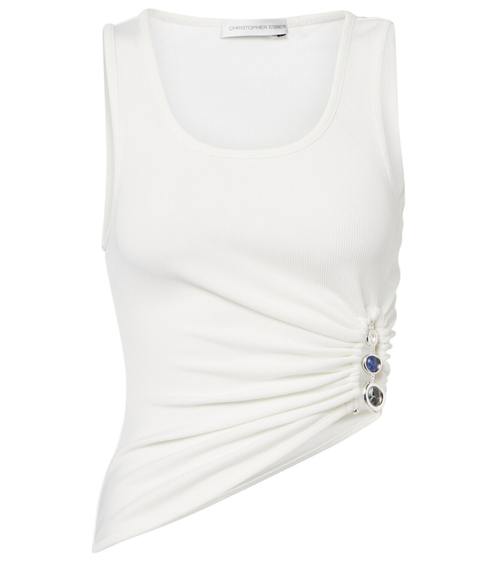 Photo: Christopher Esber Droplet Crystal embellished ruched tank top