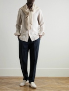 Boglioli - Straight-Leg Pleated Linen Trousers - Blue