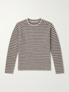Auralee - Striped Ribbed Wool and Cashmere-Blend Sweater - Purple