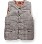 The Workers Club - Checked Padded Cotton-Twill and Shell Gilet - Gray