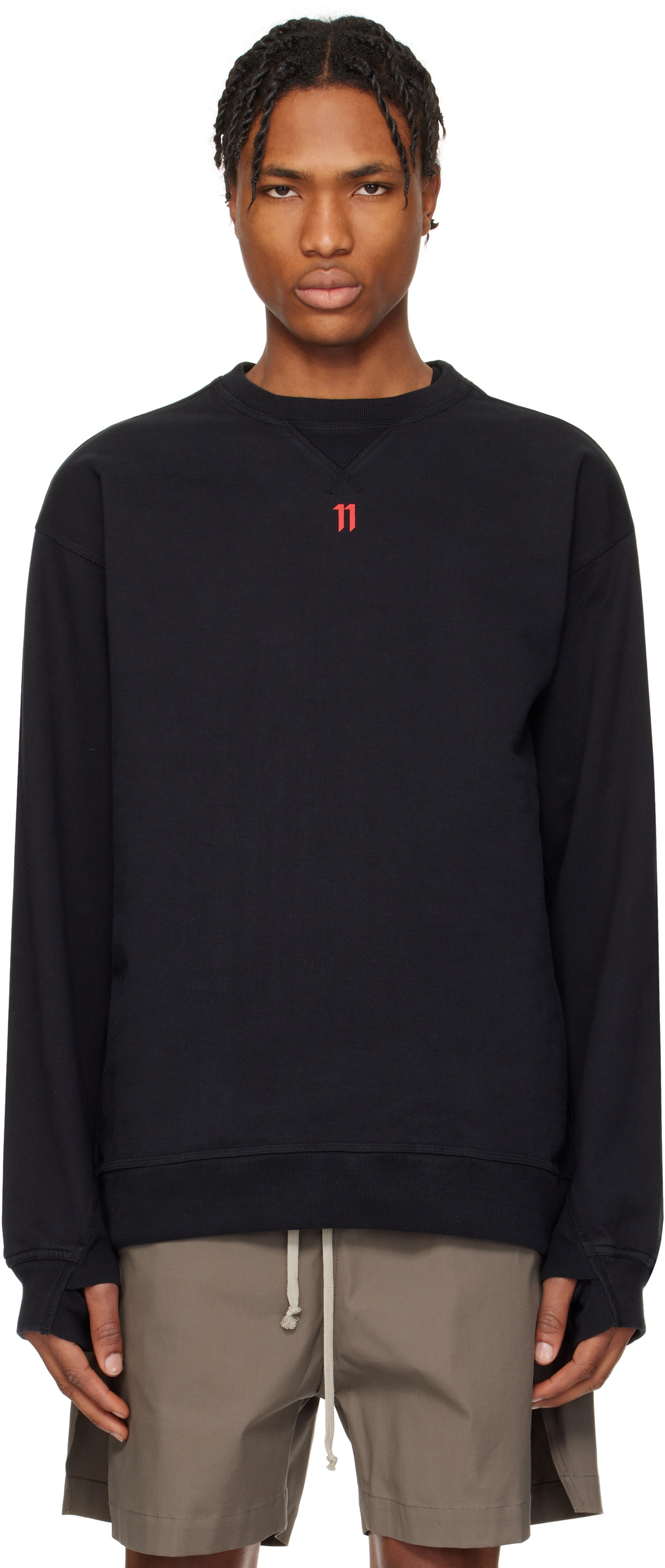 11 by Boris Bidjan Saberi Black CR4 Sweatshirt