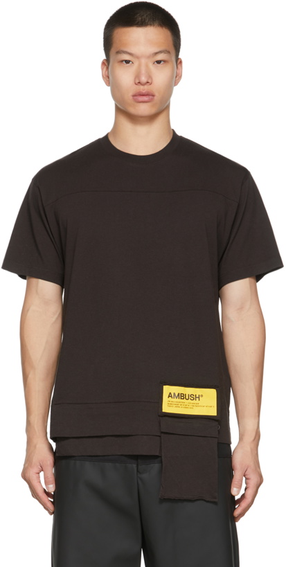 Photo: AMBUSH Brown Packable Waist Pocket T-Shirt