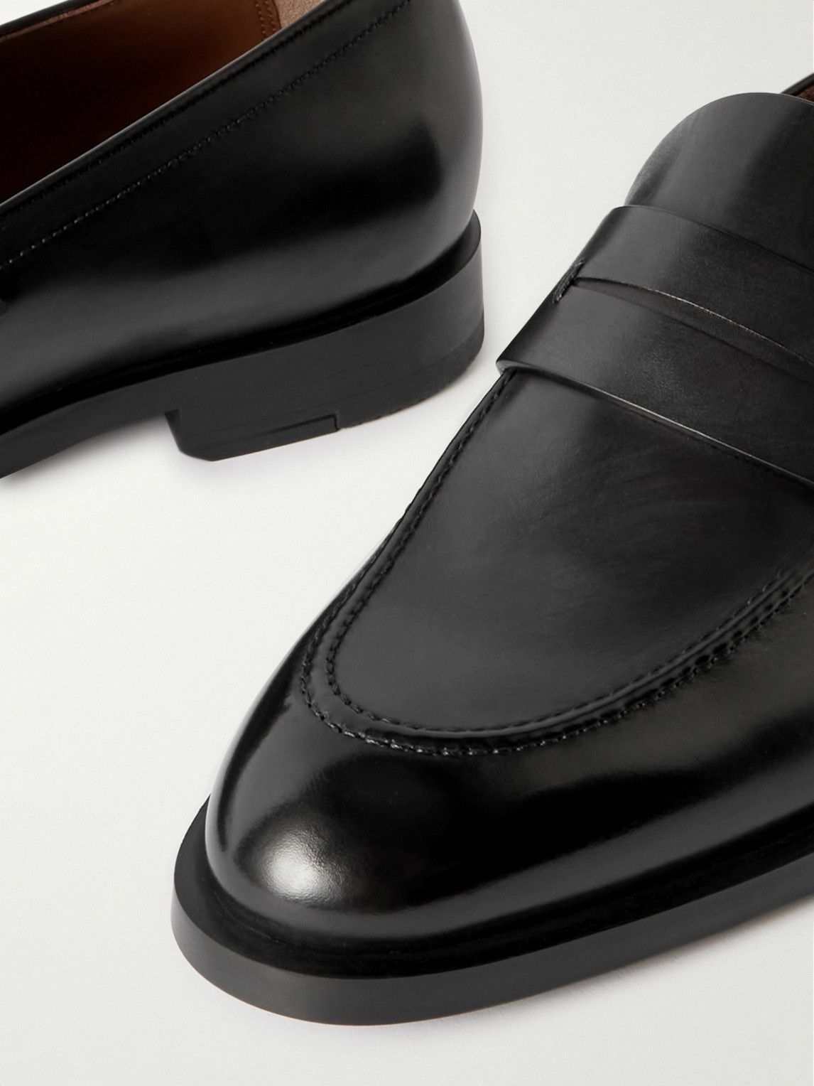 Zegna - New Classic Flex Glossed-Leather Penny Loafers - Black