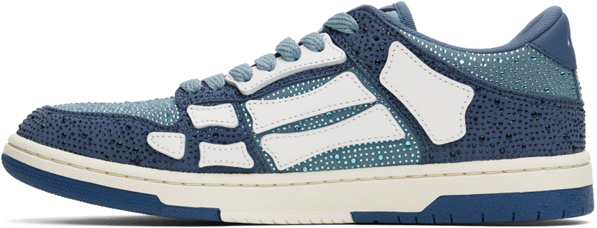 【個性を放つ】AMIRI ホワイト＆ブルー Skel-Top Low スニーカー AMIRI Blue & White Chunky Skel Top Low Sneakers Amiri