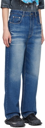 We11done Blue Wide-Leg Jeans