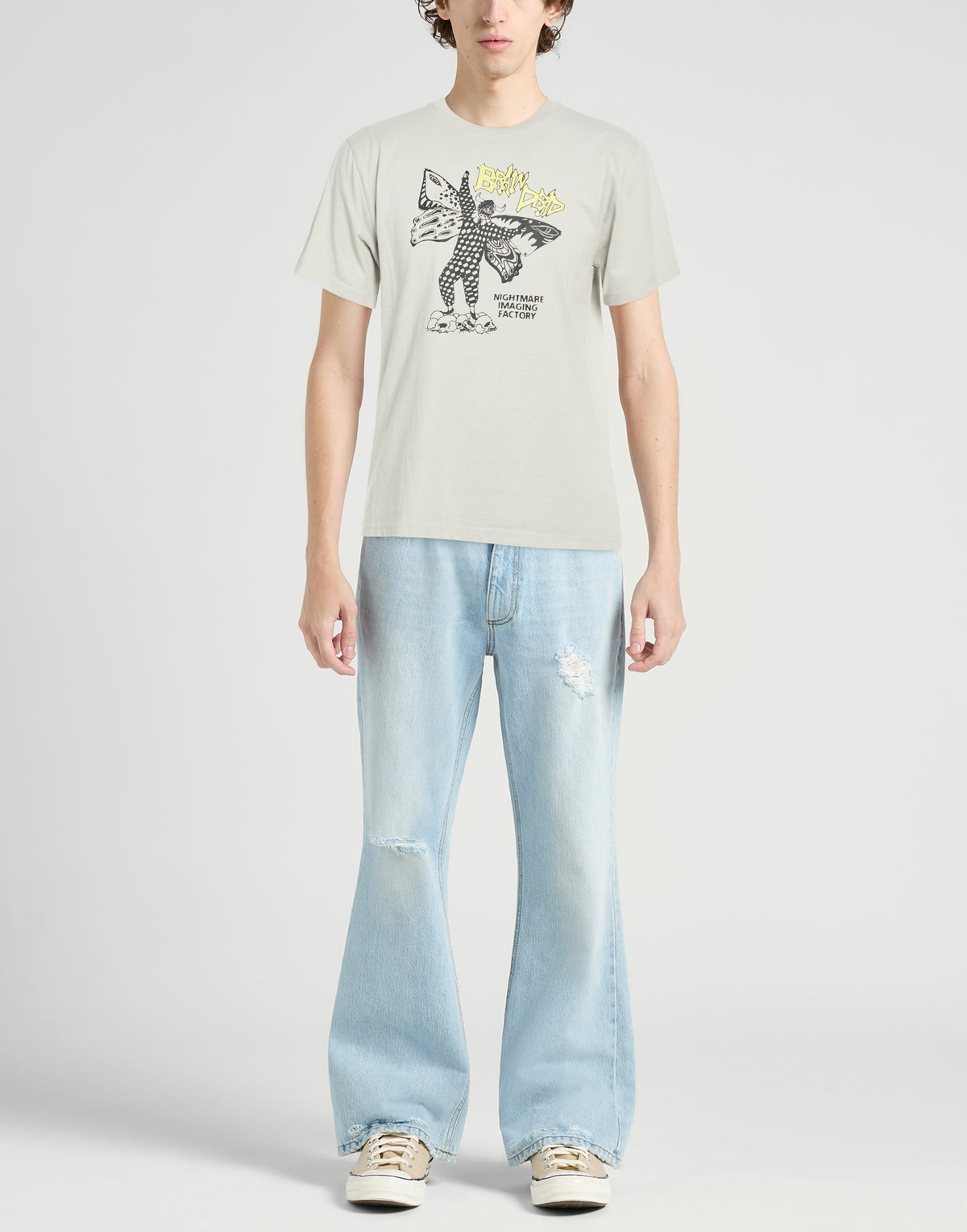 Brain Dead Mens T-shirt Light in Grey