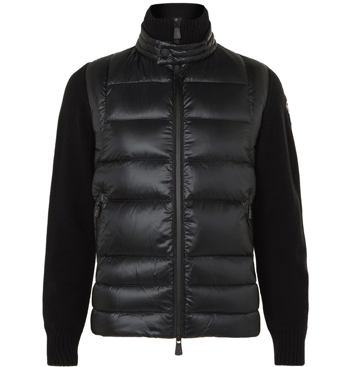 Photo: Moncler Grenoble - Wool-Blend and Quilted Shell Down Ski Jacket - Black