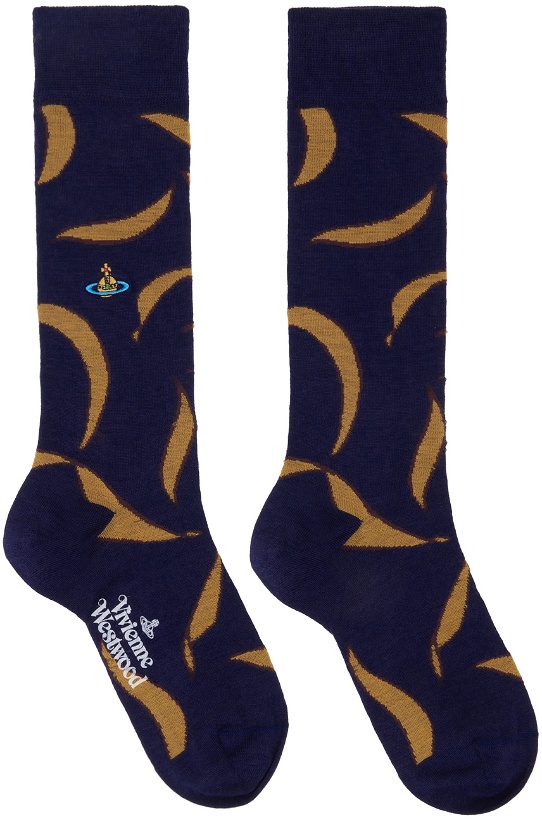 Photo: Vivienne Westwood Navy Medieval Texture Socks