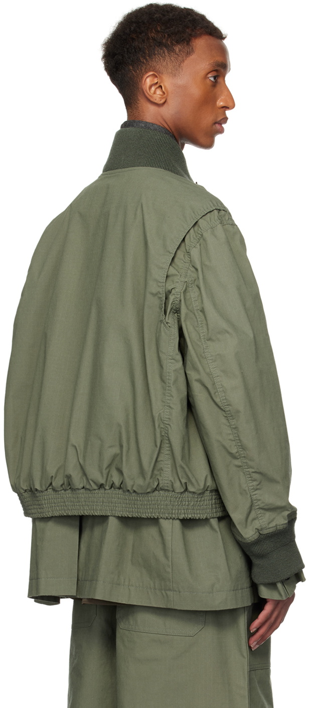 sacai カーキ　ノースリーブジャケット sacai カーキノースリーブジャケット