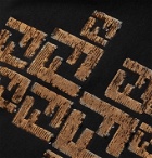 Fendi - Logo-Embellished Fleece-Back Cotton-Jersey Sweatshirt - Black