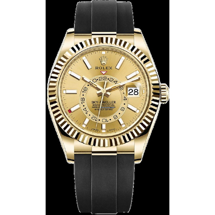 Photo: Rolex Sky-Dweller Automatic Chronometer 18 kt Yellow Gold Champagne Dial Mens Watch 326238CSR