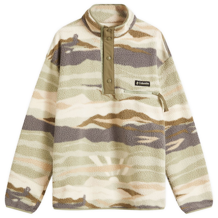 Photo: Columbia Men's Helvetia™ II Printed Half Snap Fleece in Safari Rouge