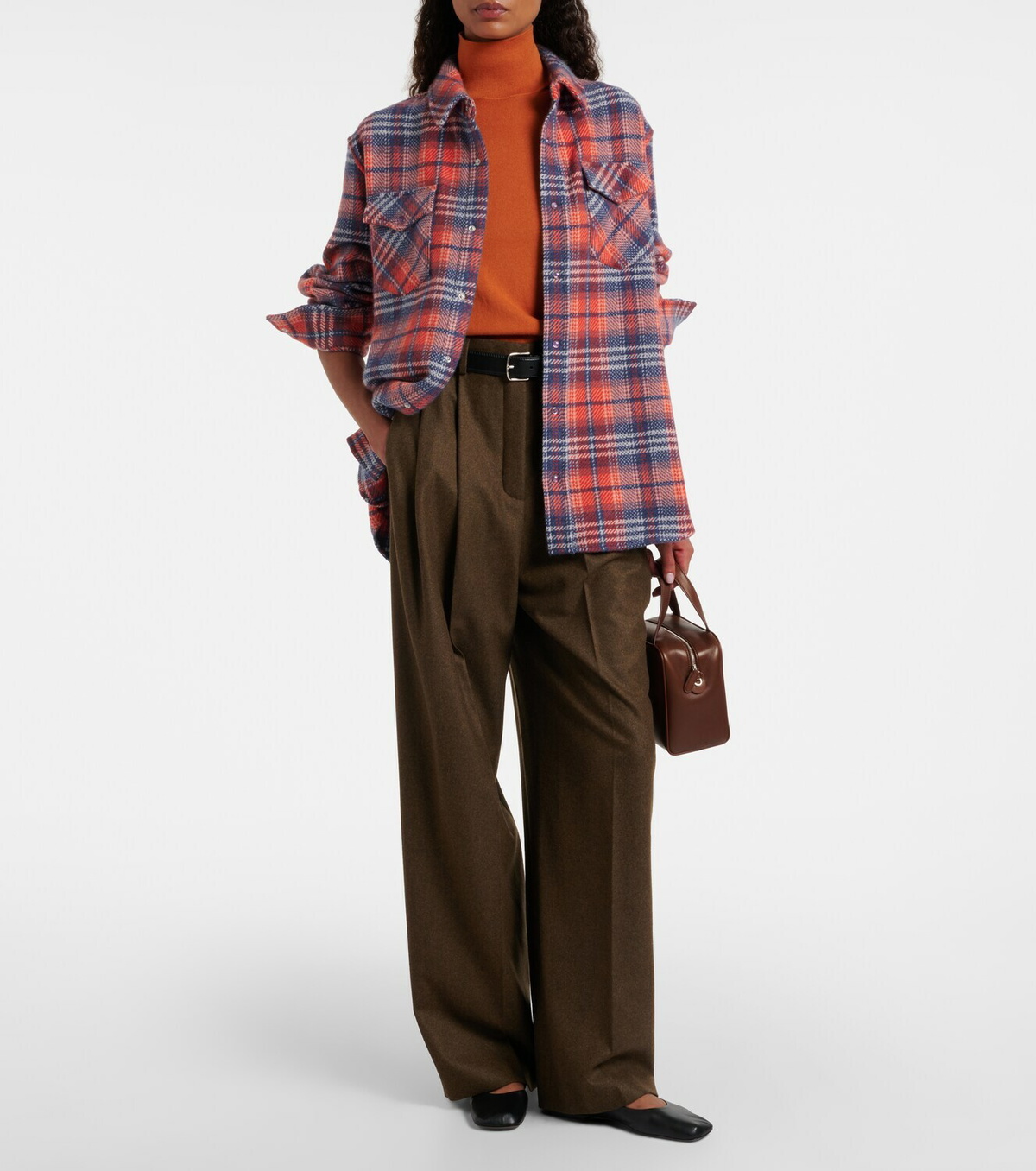 God's True Cashmere Americana plaid cashmere shirt