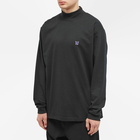 Needles Men's Long Sleeve Mock Neck T-Shirt in Black